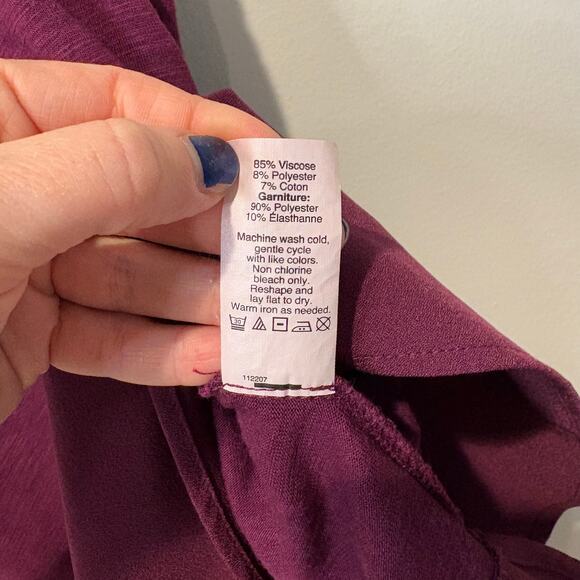 J.Crew Womens Small Purple Tank Blouse Ruffle Bottom Career‎ Stretchy Casual - Picture 5 of 7